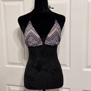 Mossimo Supply Co. Women’s Purple Blue Geometric Floral Triangle String Bikini L